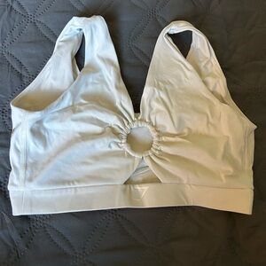 Gymshark White Ring-Detail Cutout Sports Bra